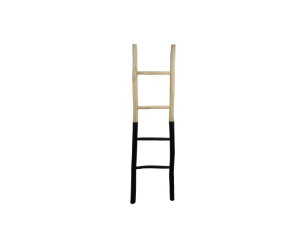 Decoratieve ladder - 45x4x150 - Naturel/zwart - Teak