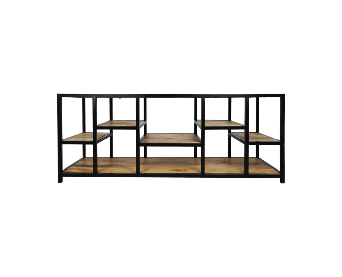 TV meubel Levels - 140x40x55 - mangohout/ijzer