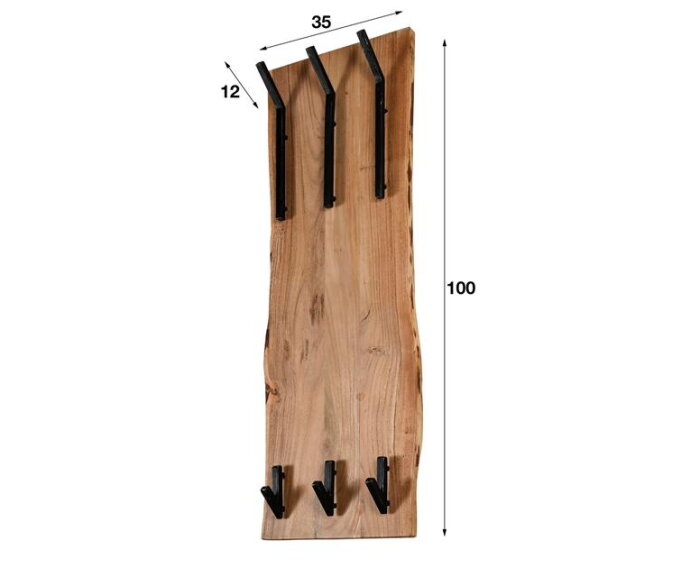 Kapstok Timber 2x3 haken 35 cm | Slechts € 99,95 | Meubelplaats.nl